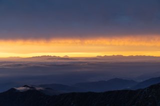 八ヶ岳、富士山と南アルプス